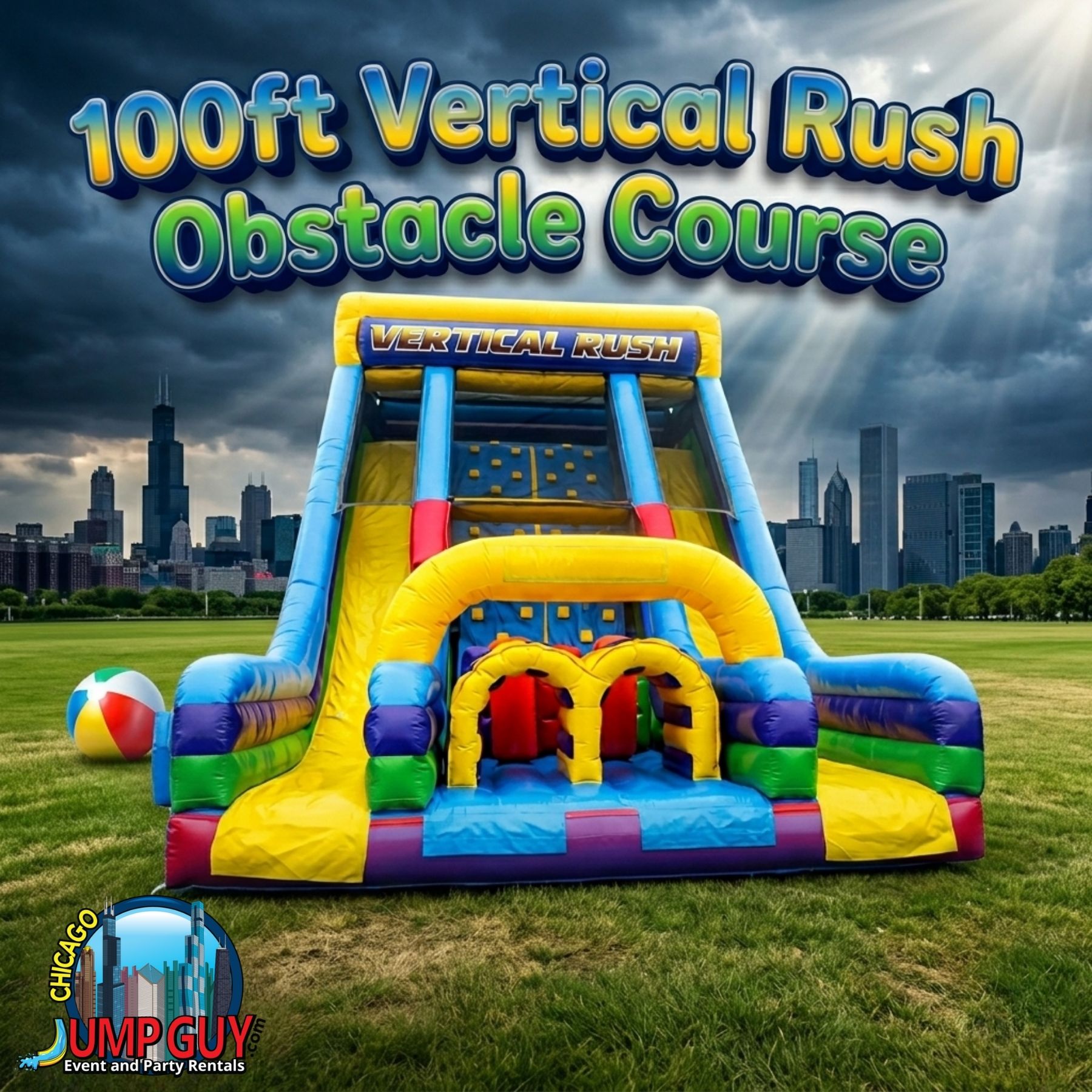100Ft Vertical Rush Obstacle Course rental for Skokie IL events in ZIP codes 60076 and 60077