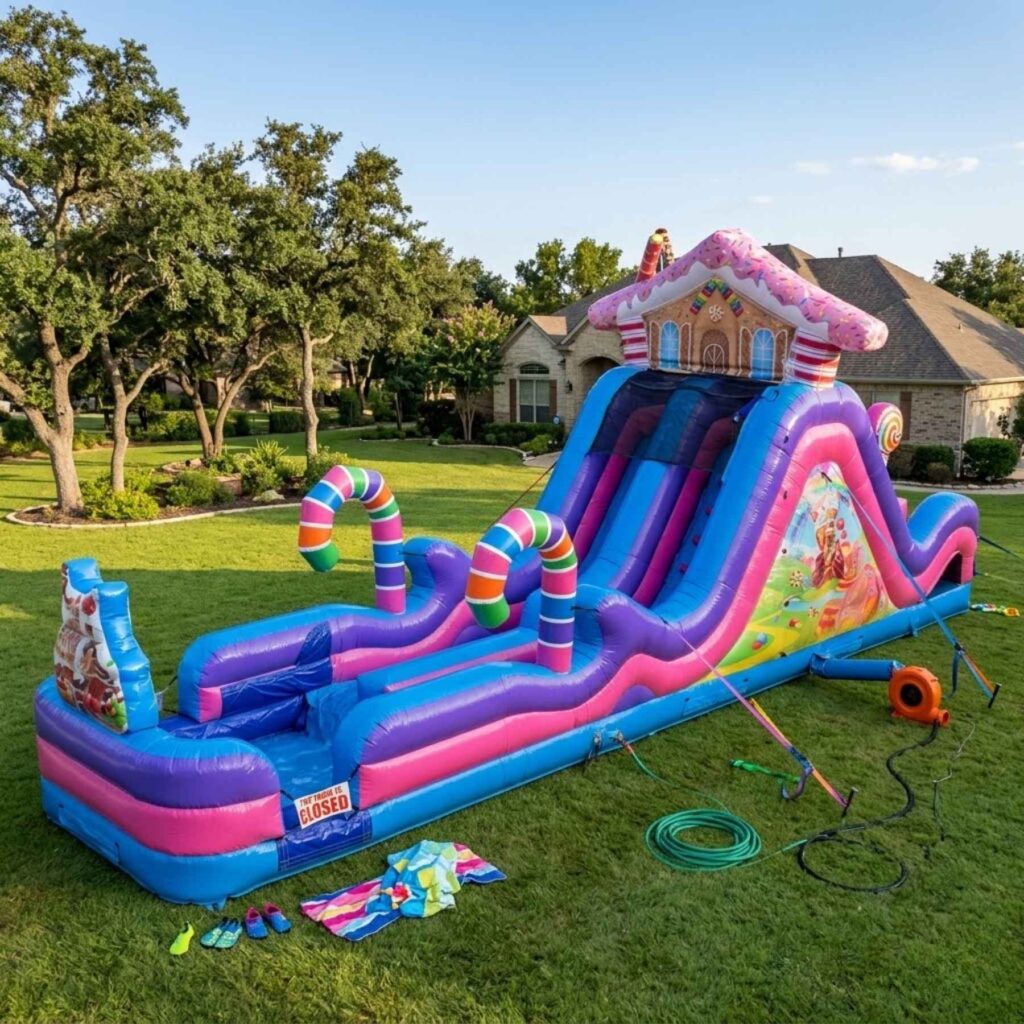 Candyland Rock Climb Obstacle Slide rental for Skokie IL events in ZIP codes 60076 and 60077