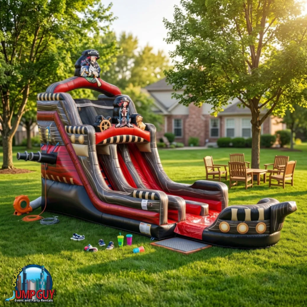 Black Pearl Backyard 22Ft Dual Lane Water rental for Skokie IL events in ZIP codes 60076 and 60077