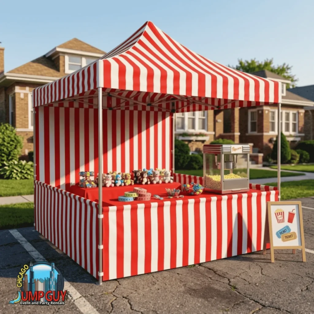 Carnival Tent Booth rental for Skokie IL events in ZIP codes 60076 and 60077