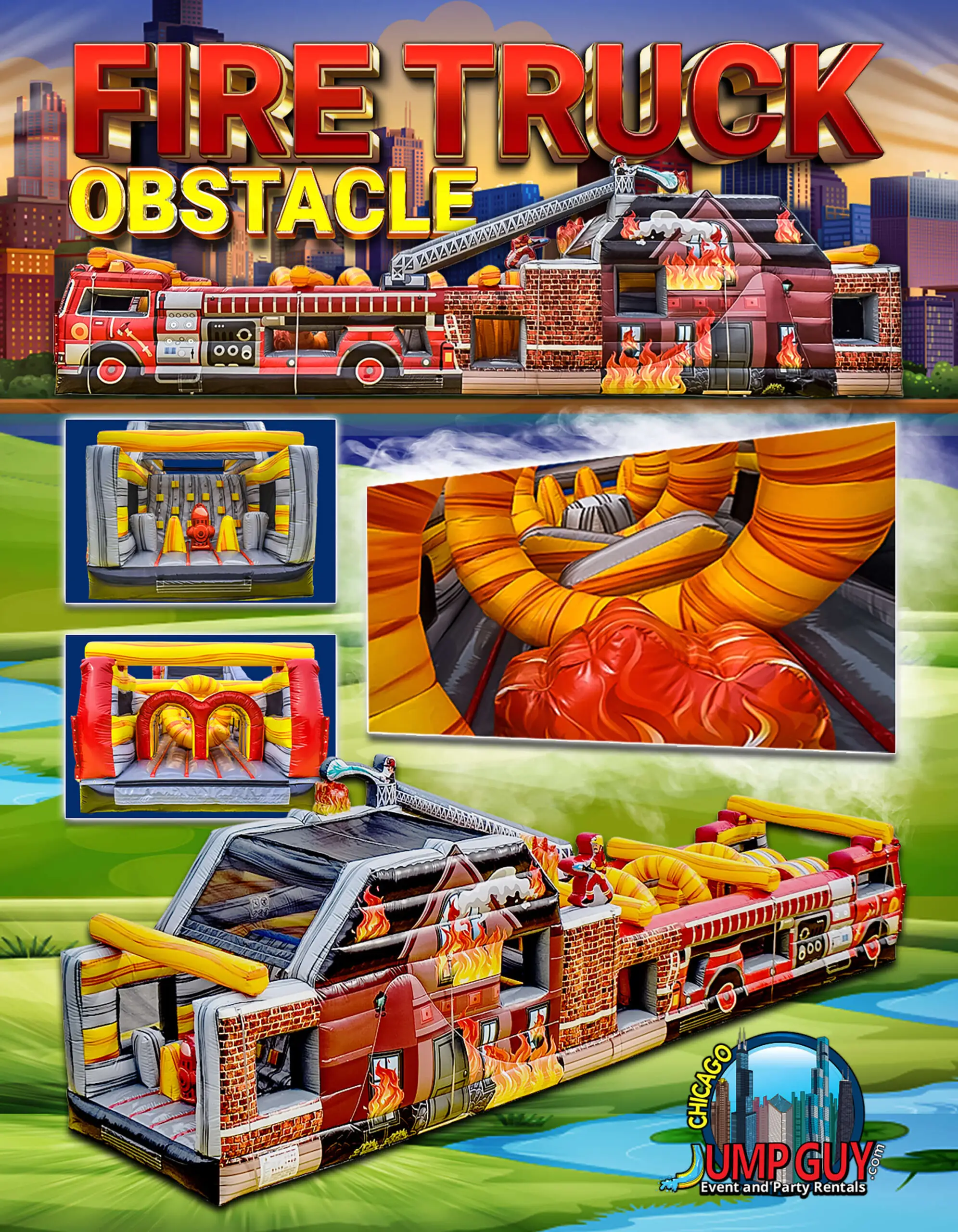 Fire Truck Obstacle Course rental for Skokie IL events in ZIP codes 60076 and 60077