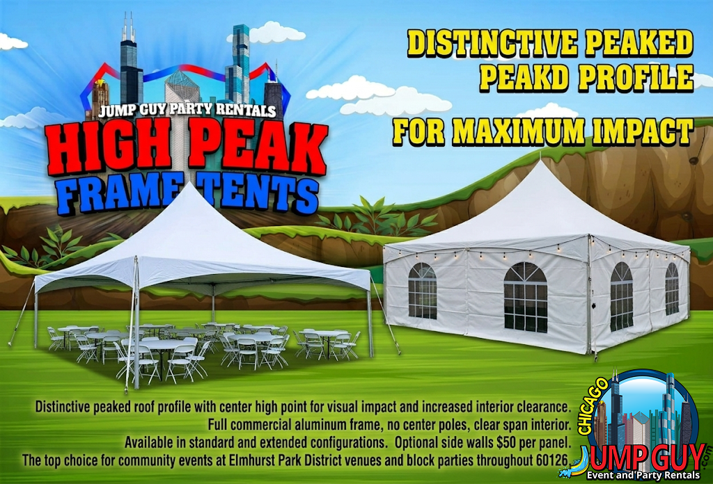 High Peak Frame Tent rental for Skokie IL events in ZIP codes 60076 and 60077