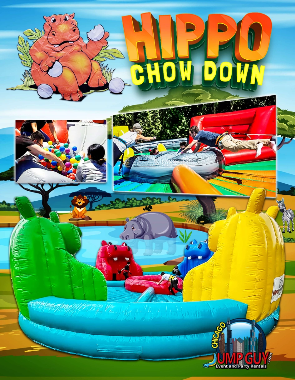 Hippo Chow Down Game rental for Skokie IL events in ZIP codes 60076 and 60077