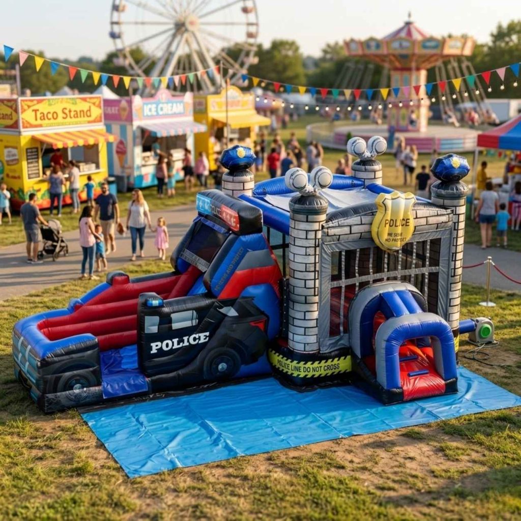 Police Station Bounce Slide Dry rental for Skokie IL events in ZIP codes 60076 and 60077