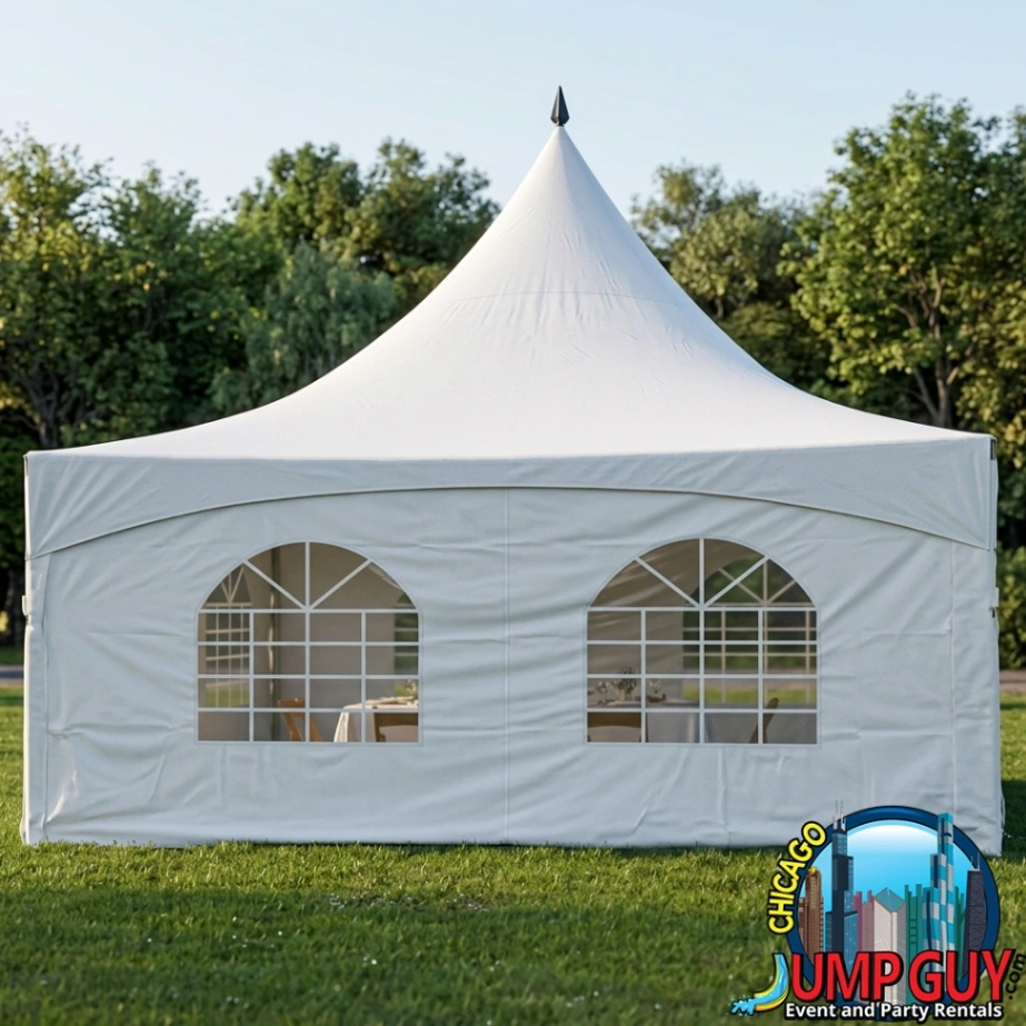 Side Walls High Peak Frame Tent rental for Skokie IL events in ZIP codes 60076 and 60077