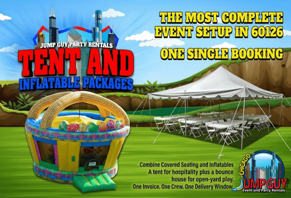 Tent And Inflatable Package rental for Skokie IL events in ZIP codes 60076 and 60077
